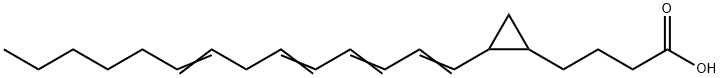 Cyclopropanebutanoic acid, 2-(1,3,5,8-tetradecatetraenyl)- 구조식 이미지