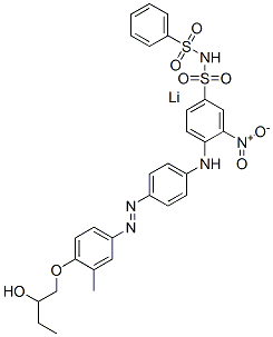 lithium 4-[[4-[[4-(2-hydroxybutoxy)-m-tolyl]azo]phenyl]amino]-3-nitro-N-(phenylsulphonyl)benzenesulphonamidate Structure