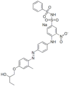 sodium 4-[[4-[[4-(2-hydroxybutoxy)-o-tolyl]azo]phenyl]amino]-3-nitro-N-(phenylsulphonyl)benzenesulphonamidate Structure