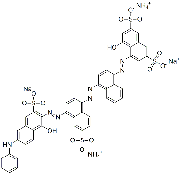 4-hydroxy-5-[[4-[[4-[[1-hydroxy-6-(phenylamino)-3-sulpho-2-naphthyl]azo]-6-sulpho-1-naphthyl]azo]-1-naphthyl]azo]naphthalene-2,7-disulphonic acid, ammonium sodium salt 구조식 이미지