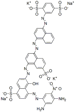 2-[[4-[[4-[[8-[(2,4-diamino-5-nitrophenyl)azo]-1-hydroxy-5-sulpho-2-naphthyl]azo]-6-sulpho-1-naphthyl]azo]-1-naphthyl]azo]benzene-1,4-disulphonic acid, potassium sodium salt  구조식 이미지
