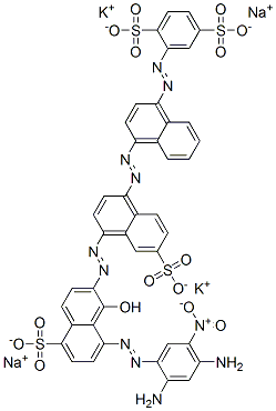 2-[[4-[[4-[[8-[(2,4-diamino-5-nitrophenyl)azo]-1-hydroxy-5-sulpho-2-naphthyl]azo]-6-sulpho-1-naphthyl]azo]-1-naphthyl]azo]benzene-1,4-disulphonic acid, potassium sodium salt  Structure