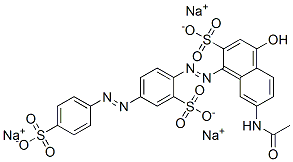 7-(acetylamino)-4-hydroxy-1-[[2-sulpho-4-[(4-sulphophenyl)azo]phenyl]azo]naphthalene-2-sulphonic acid, sodium salt 구조식 이미지