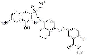 5-[[4-[(7-amino-1-hydroxy-3-sulpho-2-naphthyl)azo]-1-naphthyl]azo]salicylic acid, sodium salt  구조식 이미지