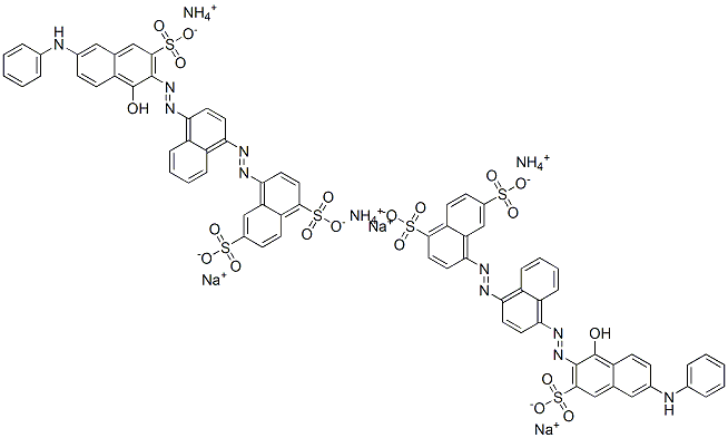 4-[[4-[[6-anilino-1-hydroxy-3-sulpho-2-naphthyl]azo]-1-naphthyl]azo]naphthalene-1,6-disulphonic acid, ammonium sodium salt Structure