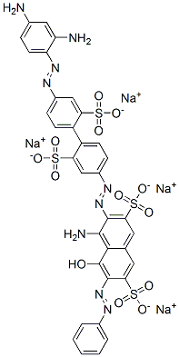 4-amino-3-[[4'-[(2,4-diaminophenyl)azo]-2,2'-disulpho[1,1'-biphenyl]-4-yl]azo]-5-hydroxy-6-(phenylazo)naphthalene-2,7-disulphonic acid, sodium salt 구조식 이미지