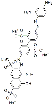 4-amino-3-[[4'-[(2,4-diaminophenyl)azo]-2,2'-disulpho[1,1'-biphenyl]-4-yl]azo]-5-hydroxynaphthalene-2,7-disulphonic acid, sodium salt  구조식 이미지