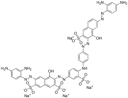 sodium 6-[(2,4-diaminophenyl)azo]-3-[[4-[[4-[[7-[(2,4-diaminophenyl)azo]-1-hydroxy-3-sulpho-2-naphthyl]azo]phenyl]amino]-3-sulphophenyl]azo]-4-hydroxynaphthalene-2,7-disulphonate Structure