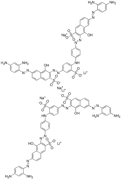 6-[(2,4-diaminophenyl)azo]-3-[[4-[[4-[[7-[(2,4-diaminophenyl)azo]-1-hydroxy-3-sulpho-2-naphthyl]azo]phenyl]amino]-3-sulphophenyl]azo]-4-hydroxynaphthalene-2-sulphonic acid, lithium sodium salt Structure