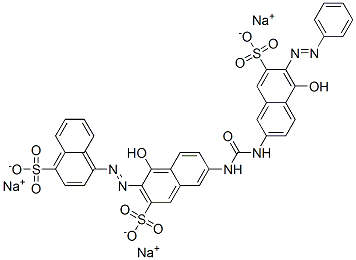 4-[[1-hydroxy-6-[[[[5-hydroxy-6-(phenylazo)-7-sulpho-2-naphthyl]amino]carbonyl]amino]-3-sulpho-2-naphthyl]azo]naphthalene-1-sulphonic acid, sodium salt 구조식 이미지