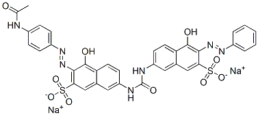 3-[[4-(acetylamino)phenyl]azo]-4-hydroxy-7-[[[[5-hydroxy-6-(phenylazo)-7-sulpho-2-naphthyl]amino]carbonyl]amino]naphthalene-2-sulphonic acid, sodium salt 구조식 이미지