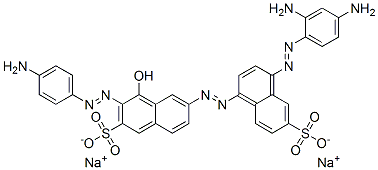 3-[(4-aminophenyl)azo]-6-[[4-[(2,4-diaminophenyl)azo]-6-sulpho-1-naphthyl]azo]-4-hydroxynaphthalene-2-sulphonic acid, sodium salt 구조식 이미지