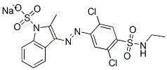 sodium 3-[[2,5-dichloro-4-[(ethylamino)sulphonyl]phenyl]azo]-2-methyl-1H-indolesulphonate 구조식 이미지