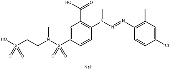 disodium 2-[3-(4-chloro-2-tolyl)-1-methyltriazen-2-yl]-5-[[methyl(2-sulphonatoethyl)amino]sulphonyl]benzoate Structure