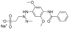 sodium 2-[3-[4-(benzoylamino)-2,5-dimethoxyphenyl]-1-methyltriazen-2-yl]ethanesulphonate Structure