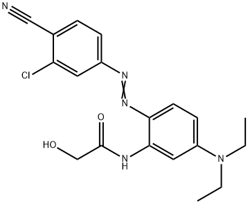 N-[2-[(3-chloro-4-cyanophenyl)azo]-5-(diethylamino)phenyl]-2-hydroxyacetamide 구조식 이미지