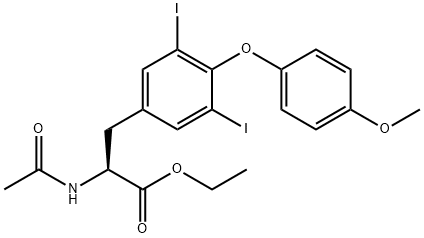 Ethyl 2-(acetylamino)-3-[3,5-diiodo-4-(4-methoxyphenoxy)phenyl]propanoate 구조식 이미지