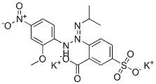 dipotassium 2-[3-(2-methoxy-4-nitrophenyl)-1-(1-methylethyl)triazen-2-yl]-5-sulphonatobenzoate  구조식 이미지