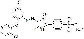 sodium p-[4-[[5-chloro-2-(2-chlorophenoxy)phenyl]azo]-4,5-dihydro-3-methyl-5-oxo-1H-pyrazol-1-yl]benzenesulphonate 구조식 이미지