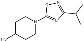 1-[3-(1-Methylethyl)-1,2,4-oxadiazol-5-yl]-4-piperidinol 구조식 이미지