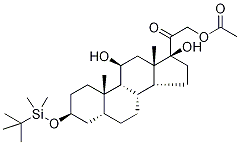 (3α,5β,11β)-21-(Acetyloxy)-3-[[(1,1-diMethylethyl)diMethylsilyl]oxy]-11,17-dihydroxy-pregnan-20-one Structure