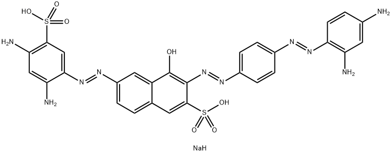 3-[[4-[(2,4-Diaminophenyl)azo]phenyl]azo]-6-[(2,4-diamino-5-sulfophenyl)azo]-4-hydroxy-2-naphthalenesulfonic acid disodium salt 구조식 이미지