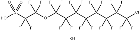 2-[(8-chloro-1,1,2,2,3,3,4,4,5,5,6,6,7,7,8,8-hexadecafluoroctyl)oxyl]-1,1,2,2-tetrafluoro-ethanesulfonic acid,potassium salt Structure