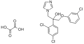 1H-이미다졸-1-에탄올,알파-((3-클로로페녹시)메틸)-알파-(2,4-dic클로로페닐)-,에탄디오에이트염 구조식 이미지