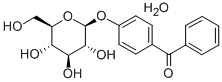 (4-(beta-D-Glucopyranosyloxy)phenyl)phenylmethanone hemihydrate Structure