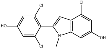 4-Chloro-2-(3,5-dichloro-4-hydroxyphenyl)-1-methylindol-6-ol Structure