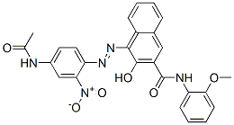 4-[[4-(acetylamino)-2-nitrophenyl]azo]-3-hydroxy-N-(2-methoxyphenyl)naphthalene-2-carboxamide 구조식 이미지