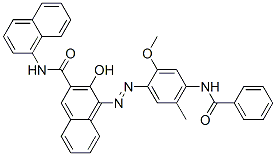 4-[[4-(benzoylamino)-2-methoxy-5-methylphenyl]azo]-3-hydroxy-N-1-naphthylnaphthalene-2-carboxamide  Structure