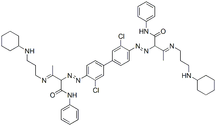 2,2'-[(3,3'-dichloro[1,1'-biphenyl]-4,4'-diyl)bis(azo)]bis[3-[[3-(cyclohexylamino)propyl]imino]-N-phenylbutyramide] Structure