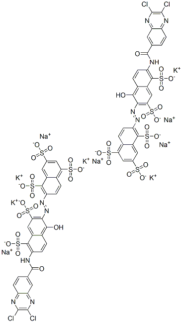 6-[[6-[[(2,3-dichloroquinoxalin-6-yl)carbonyl]amino]-1-hydroxy-3,5-disulpho-2-naphthyl]azo]naphthalene-1,3,5-trisulphonic acid, potassium sodium salt Structure