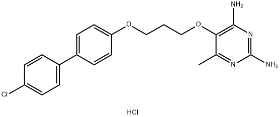 5-[3-[(4'-chloro[1,1'-biphenyl]-4-yl)oxy]propoxy]-6-methylpyrimidine-2,4-diamine hydrochloride Structure