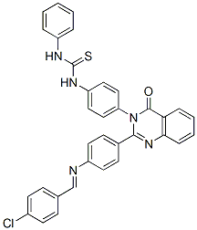 1-[4-[2-[4-[(4-chlorophenyl)methylideneamino]phenyl]-4-oxo-quinazolin- 3-yl]phenyl]-3-phenyl-thiourea 구조식 이미지