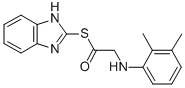 ((2,3-Dimethylphenyl)amino)ethanethioic acid S-1H-benzimidazol-2-yl es ter Structure