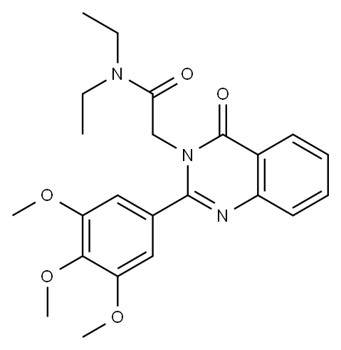 N,N-diethyl-2-[4-oxo-2-(3,4,5-trimethoxyphenyl)quinazolin-3-yl]acetami de 구조식 이미지