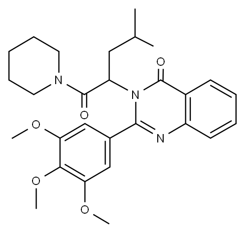 1-(4-Methyl-2-(4-oxo-2-(3,4,5-trimethoxyphenyl)-3(4H)-quinazolinyl)pen tyl)piperidine 구조식 이미지