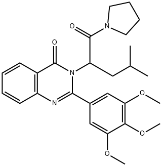 1-(4-Methyl-1-oxo-2-(4-oxo-2-(3,4,5-trimethoxyphenyl)-3(4H)-quinazolin yl)pentyl)pyrrolidine 구조식 이미지