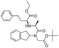 (S)-2-[(S)-1-[N-[(tert-Butoxycarbonyl)methyl]-N-(indan-2-yl)aminocarbonyl]ethylamino]-4-phenylbutyric acid ethyl ester Structure