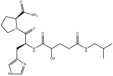 N-(2-hydroxy-4-(isobutylcarbamoyl)butyryl)histidylprolinamide Structure