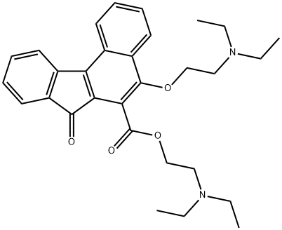 7H-벤조(c)플루오렌-6-카르복실산,5-(2-(디에틸아미노)에톡시)-7-옥소-,2-(디에틸아미노)에틸에스테르 구조식 이미지