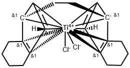 DICHLORO-(S,S)-ETHYLENEBIS-(4,5,6,7-TETRAHYDRO-1-INDENYL)-TITANIUM(IV) 구조식 이미지