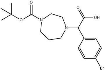 (4-브로모페닐)(4-BOC-1,4-디아제판-1-YL)아세트산 구조식 이미지