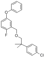 3-Phenoxy-6-fluorobenzyl 2-(4-chlorophenyl)-2-methylpropyl ether Structure