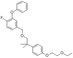 4-[[2-[4-(2-ethoxyethoxy)phenyl]-2-methyl-propoxy]methyl]-1-fluoro-2-p henoxy-benzene Structure