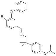 1-Fluoro-4-((2-(4-((1-methylethyl)thio)phenyl)-2-methylpropoxy)methyl) -2-phenoxybenzene Structure
