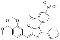 methyl 2-methoxy-4-[(E)-[1-(2-methoxy-4-nitro-phenyl)-5-oxo-2-phenyl-i midazol-4-ylidene]methyl]benzoate 구조식 이미지