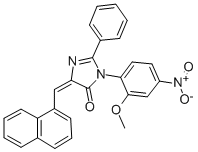 3,5-Dihydro-3-(2-methoxy-4-nitrophenyl)-5-(naphthalenylmethylene)-2-ph enyl-4H-imidazol-4-one Structure